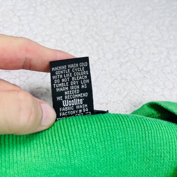 Hampshire Studio Green V-Neck Sweater XL 100% Cotton Monogram Embroidered "S" - Picture 3 of 11